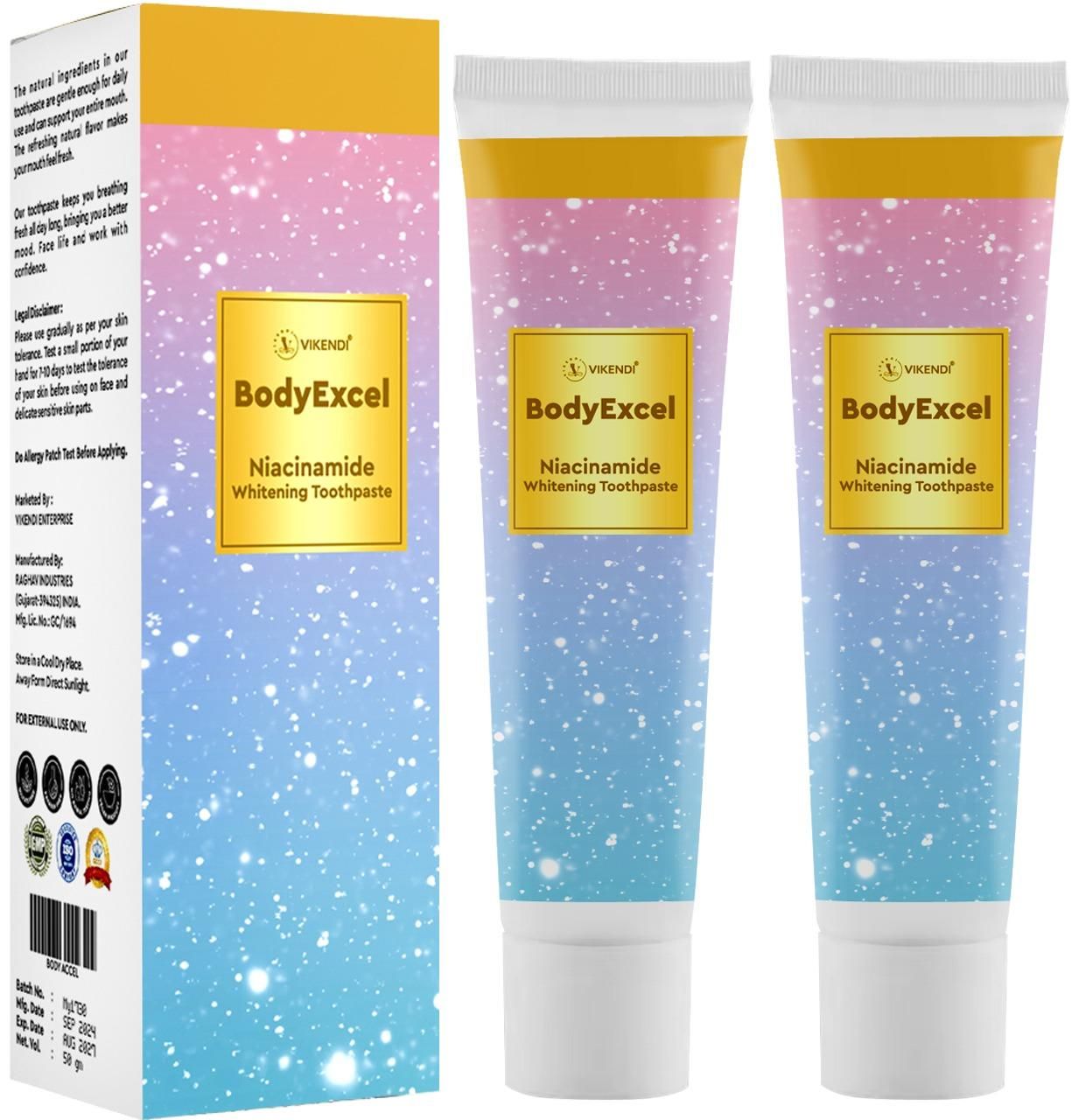 Korean Niacinamide Whitening Toothpaste 50g (Pack of 2)